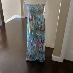 Lapis strapless maxi dress